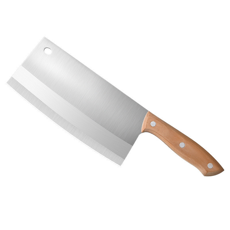 Yangjiang kitchen knives, chef's knives, household slicing knives, street food cutting knives, kitchen wooden handle slicing ladies' knives Item Picture