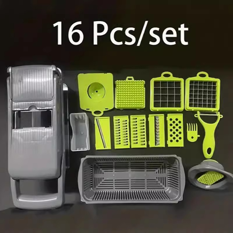 Multi-functional vegetable cutter, dice cutter, slicer, potato shreds cutter, grater, kitchen and household grilling wonder Specification drawing