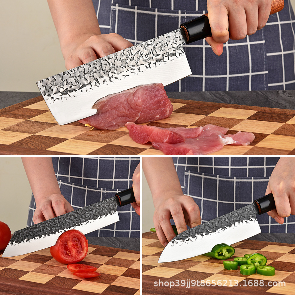 Kitchen knife rosewood handle, handcrafted wooden handle, high-quality wooden handle suitable for kitchen knives, Japanese simple style Specification drawing