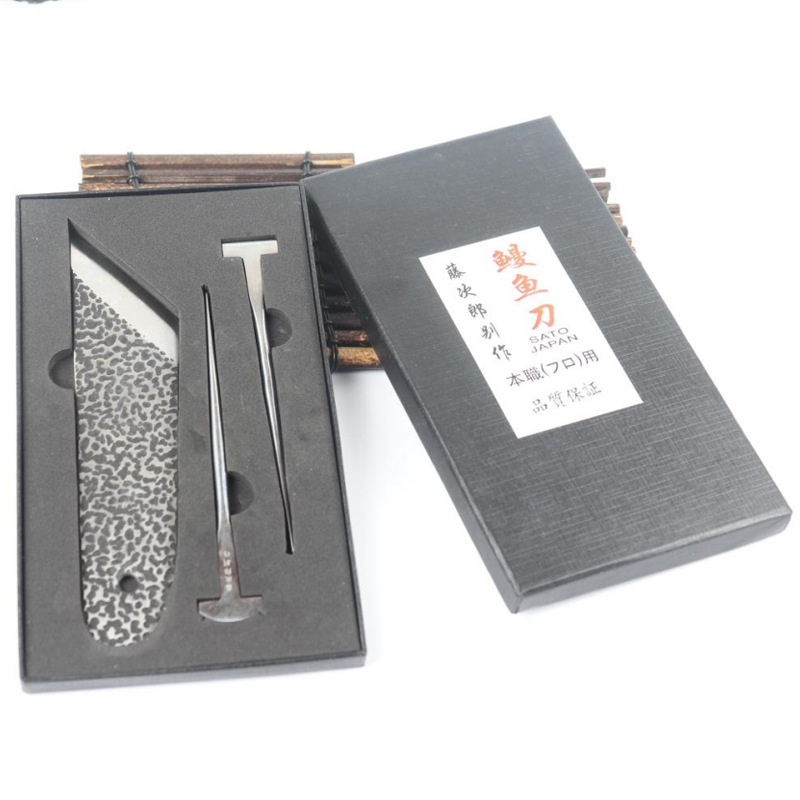 Japanese-style eel knife, special knife for killing eels, horse step fish knife, fish nail, sashimi cooking knife, Edo eel split knife, fish slice knife Specification drawing