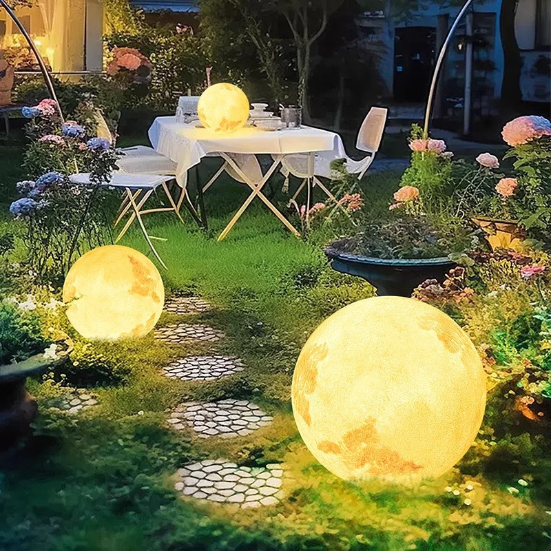 Moon lamp, outdoor solar lawn lamp, courtyard landscape moon lamp, villa garden atmosphere decoration, waterproof floor lamp Application Scenario