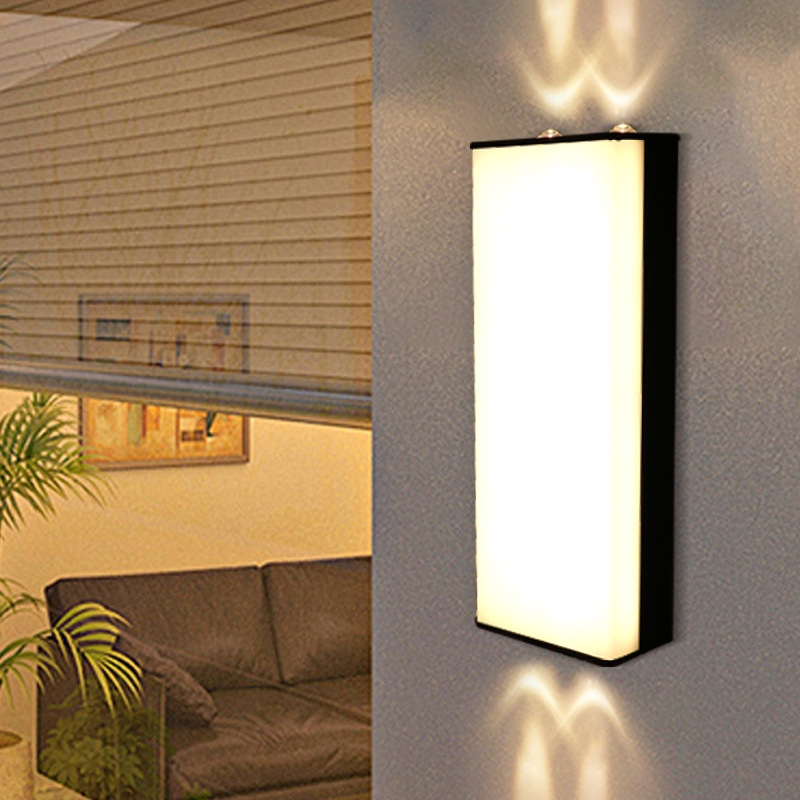 Zhongshan outdoor lighting fixtures, municipal power waterproof wall lamps, villa gate column lamps, up and down luminous outdoor long strip wall lamps manufacturer Specification drawing