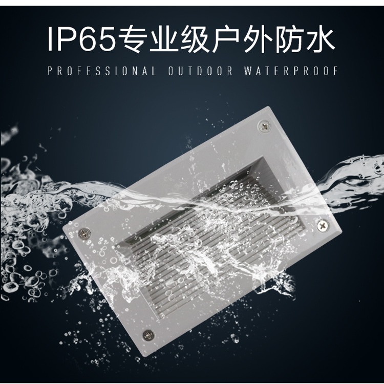 Outdoor led wall base lights, square side-mounted staircase corner steps, black exterior wall lights, courtyard step base lights, aluminum floor lights Application Scenario