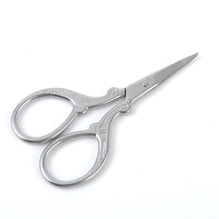 Stainless steel round-head nose hair scissors, round-head small scissors, beauty scissors, makeup small tools, pure head scissors details Picture