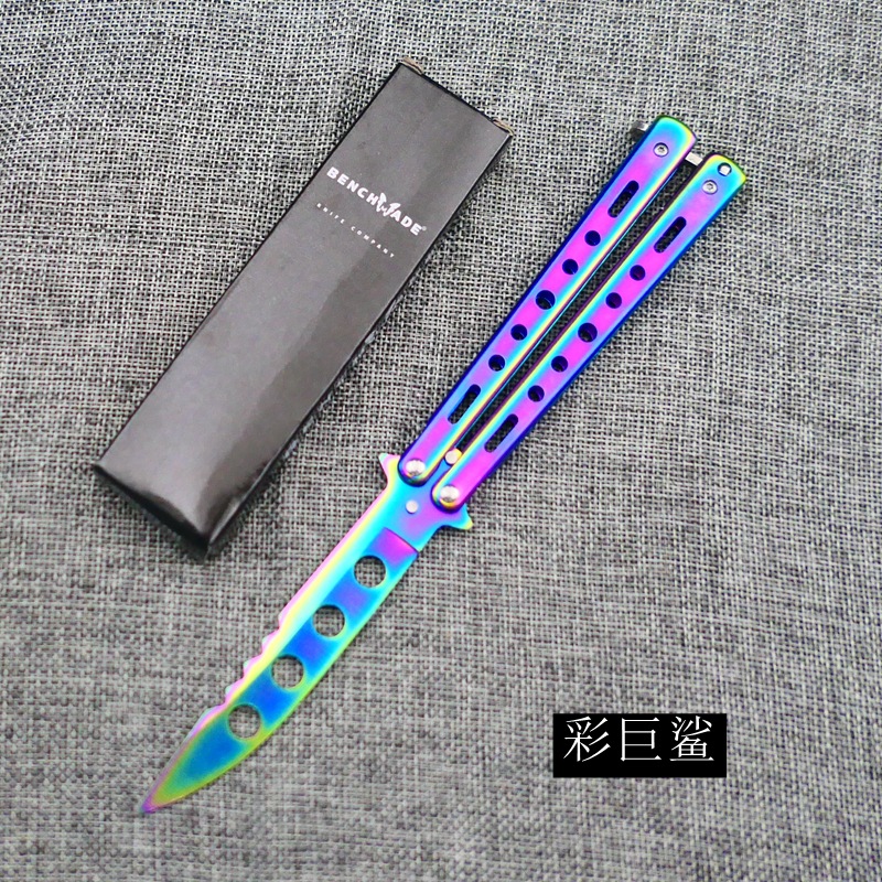 The csgo Butterfly Swing Knife peripheral game from the manufacturer features a fully steel 3D uncut training knife that is foldable and portable for fancy practice undefined