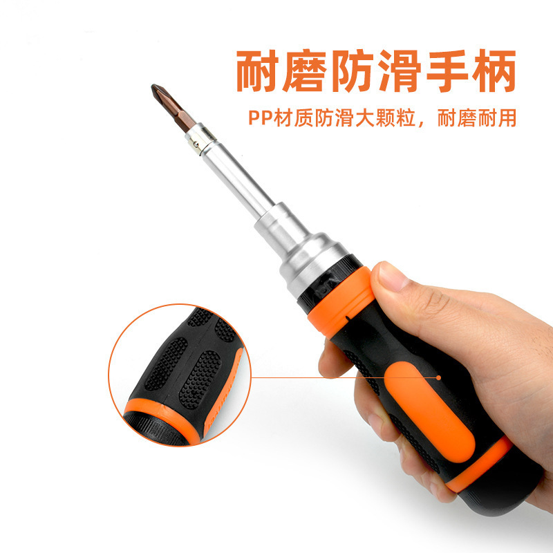 Ratchet magnetic dual-purpose screwdriver set, one-head dual-purpose extension and reduction screwdriver, screwdriver taper, ratchet star screw screwdriver bit Application Scenario