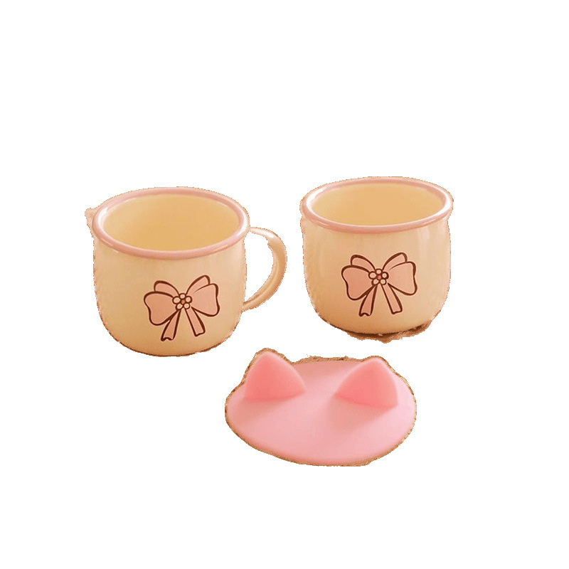 Old Mai [Homemade Beautiful Cups] Cream enamel water cups, mugs, coffee cups, milk cups, breakfast cups Item Picture