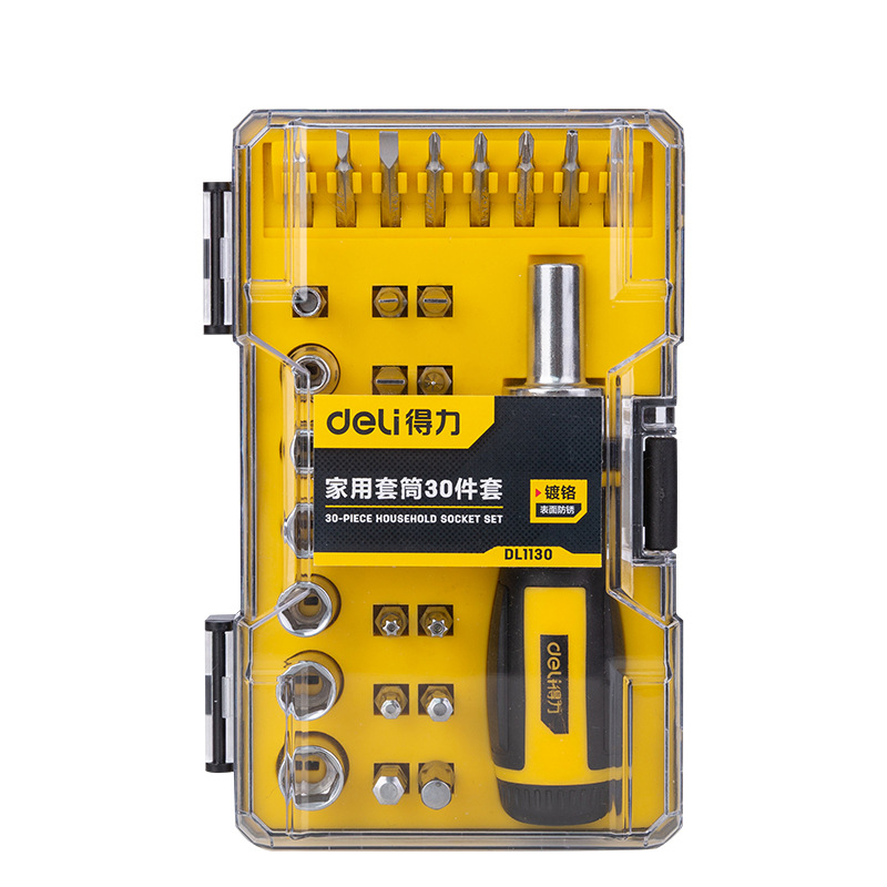 Deli Tools Ratchet Screwdriver Set, T-wrench Socket Adapter Set, 35-piece set DL1129 undefined