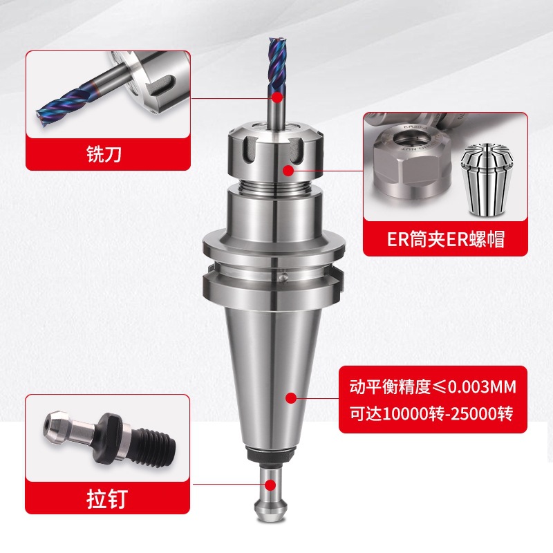 Super-hard BT30 40 CNC tool holder ER11 16 20 25 32 40 CNC machining center tool holder dynamic balance Item Picture