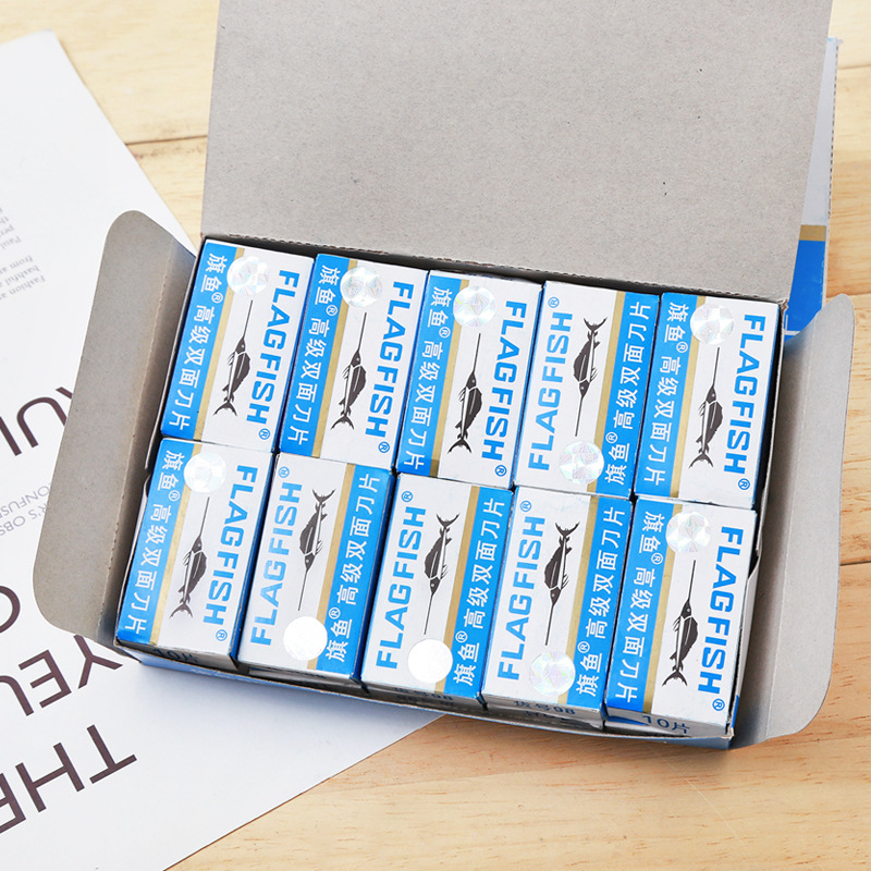 Stainless steel double-sided blade men's razor blade, old-fashioned razor, eyebrow shaping tool, facial razor, shaving blade Specification drawing