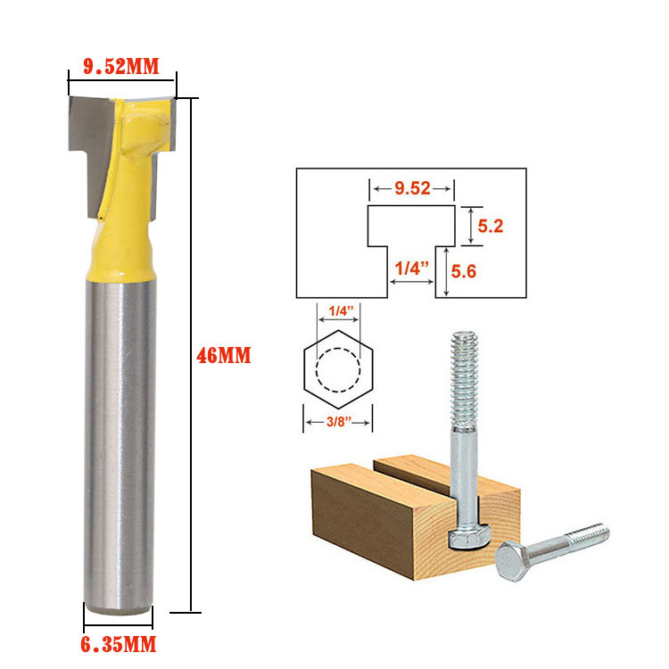 Genuine woodworking milling cutters, embossed lock-hole cutters, key cutters, photo frame hanging hole cutters, T-shaped cutters, milling cutters, engraving cutters Item Picture