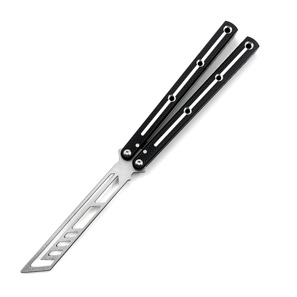 SF Suifeng Sea Monster T-head Butterfly Knife, unedged bright groove practice training knife, folding swing hand fancy knife, comb knife undefined