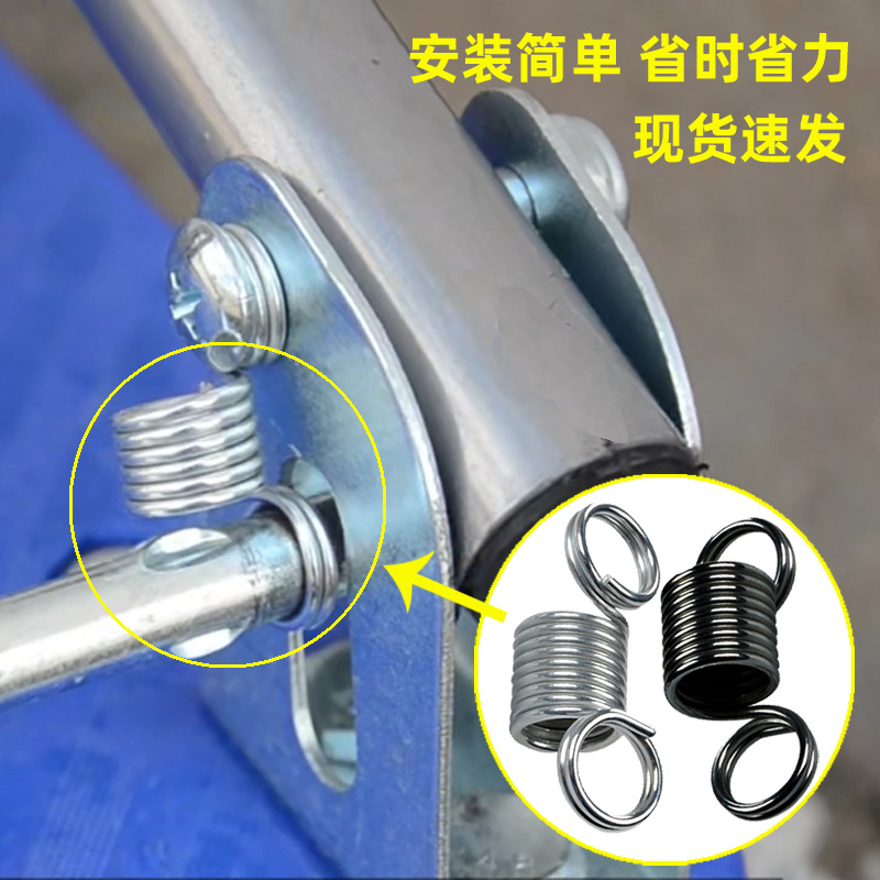 Flat cart, spring support cart, tension spring, folding handrail, pull cart, spring trailer, flatbed cart, loading accessories, spring yellow details Picture