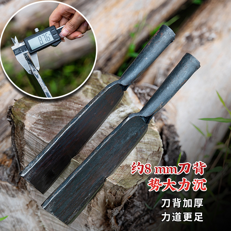New household firewood knife, cutting sickle, thickened bamboo knife, multi-functional firewood cutting large knife, sharp outdoor fishing knife details Picture