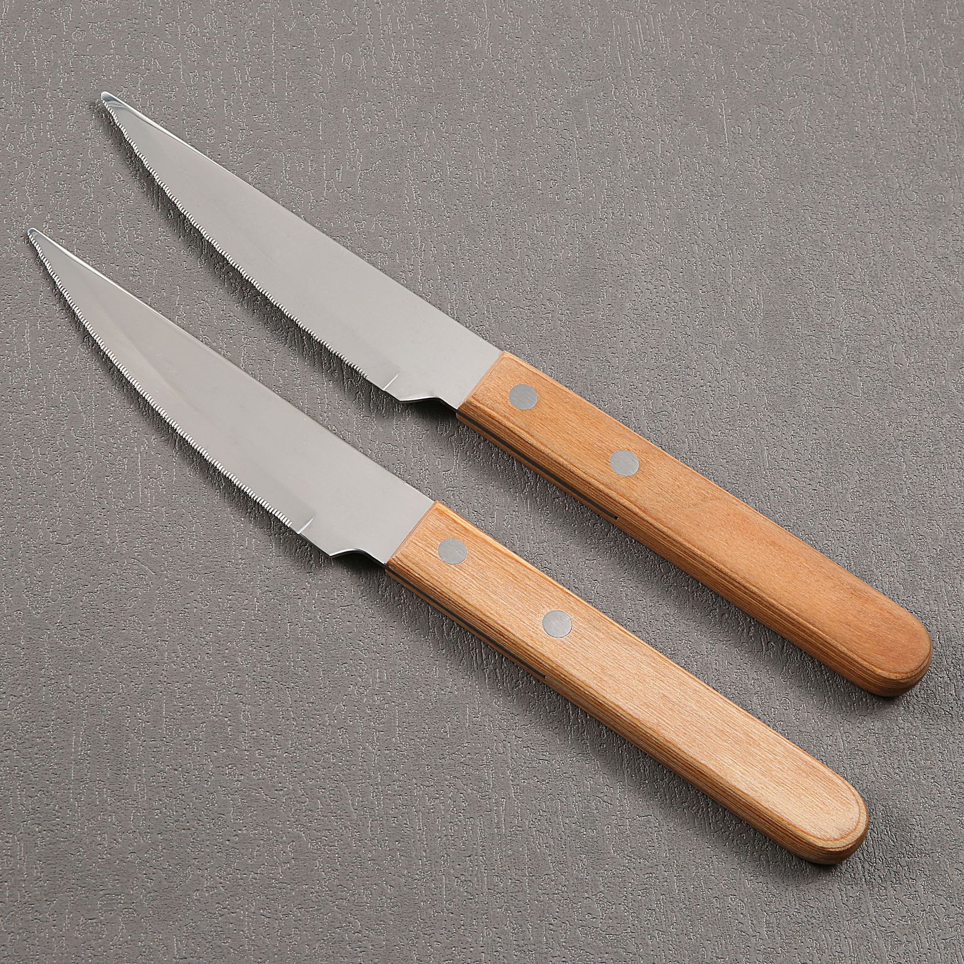 Cross-border trade knife 4-piece set, stainless steel large steak knife, Western restaurant tableware, solid wood handle steak knife, household details Picture
