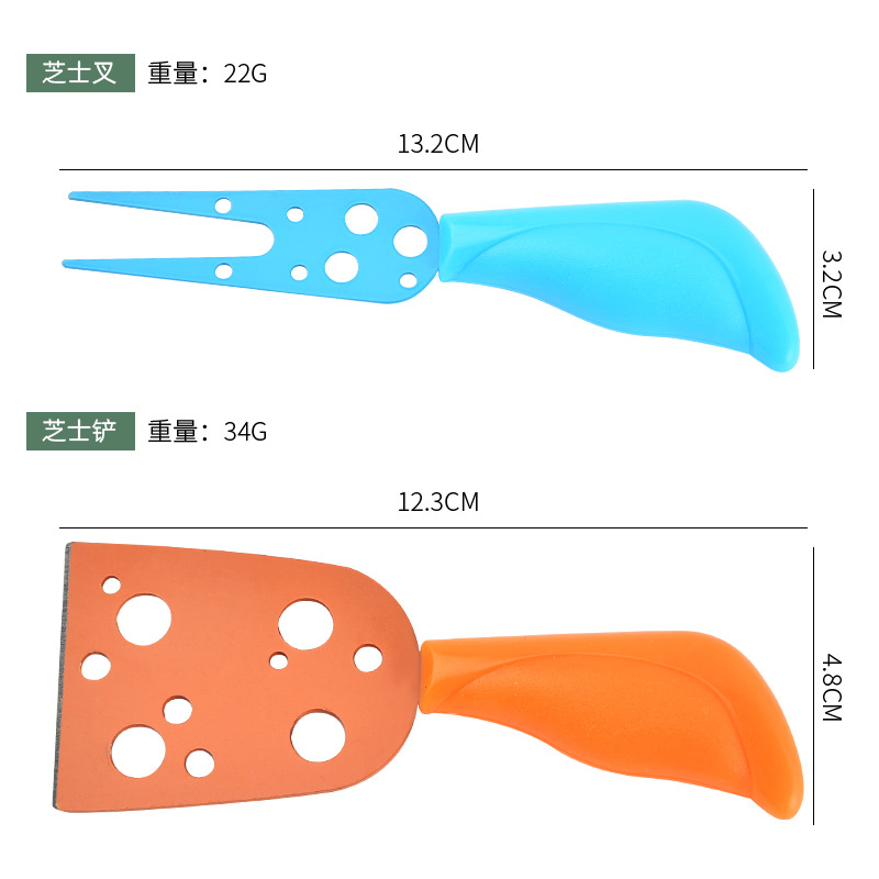 In-stock baking tools: Cheese knife five-piece set, cheese knife tool set, cheese knife fork, spatula Specification drawing