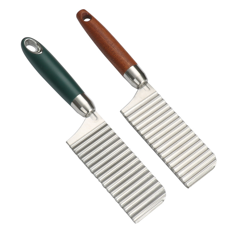 Stainless steel wavy knife potato knife, multi-functional commercial and household deep-textured thickened Langya potato fancy French fries knife Item Picture