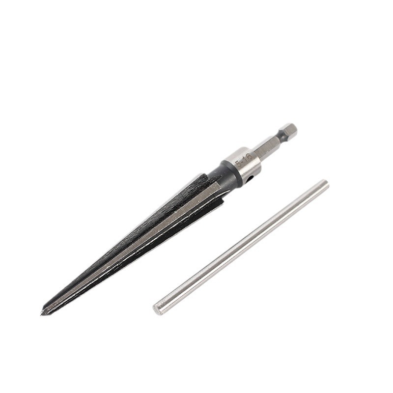 Round hexagonal handle taper reamer, woodworking chamfering tool, deburring hole opener, chamfering and reaming tool, hand-electric reamer cutting tool Item Picture