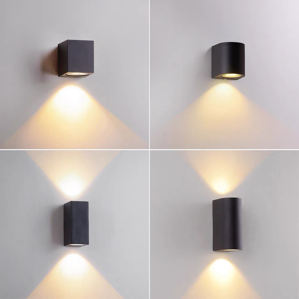 Modern and simple outdoor wall lamps with top and bottom lighting, outdoor double-head courtyard waterproof LED wall lamps full figure