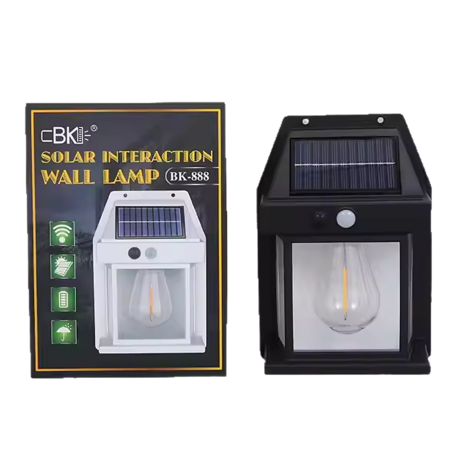 Cross-border solar lighting fixtures, outdoor courtyard lights, garden room lights, waterproof tungsten filament lights, sensor lights, street lights and night lights Item Picture