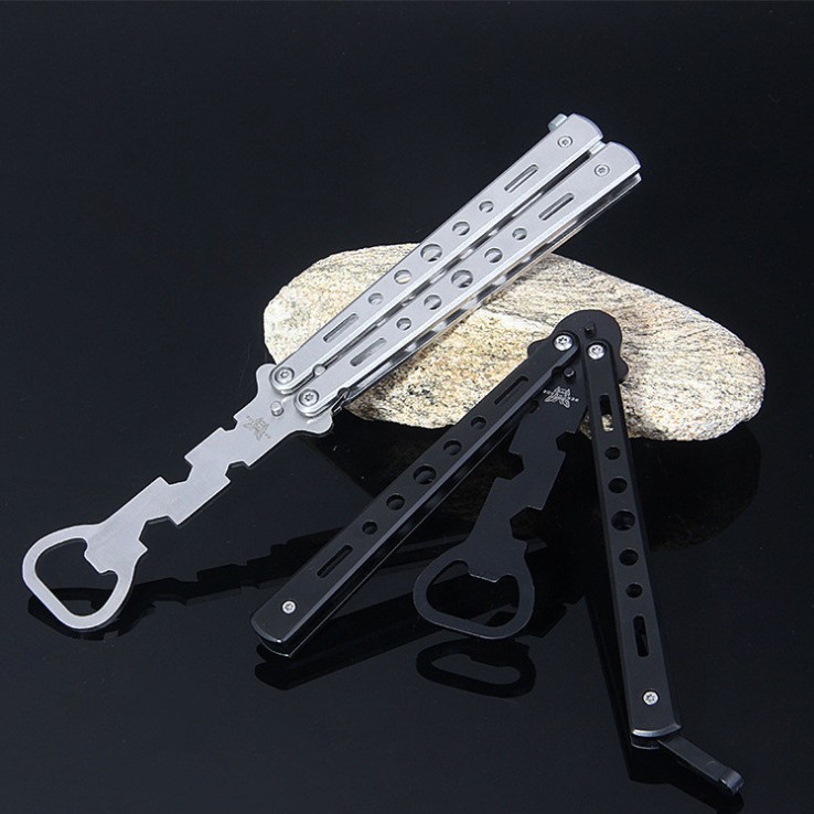 Butterfly knife beginner practice tool knife Butterfly bottle opener swing knife C-31 swing knife multi-functional screwdriver practice full figure