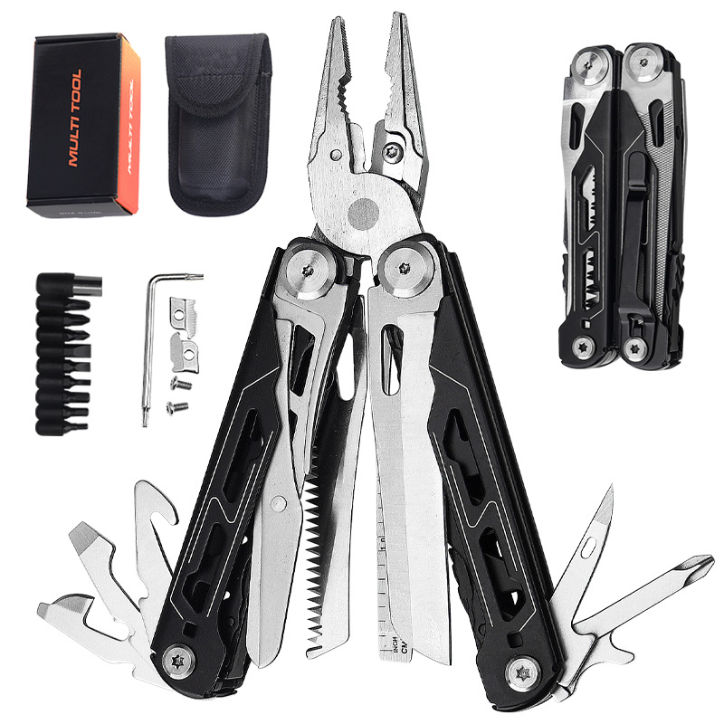 Portable folding multi-functional pliers for cross-border outdoor camping, mountain climbing, hiking and field maintenance undefined