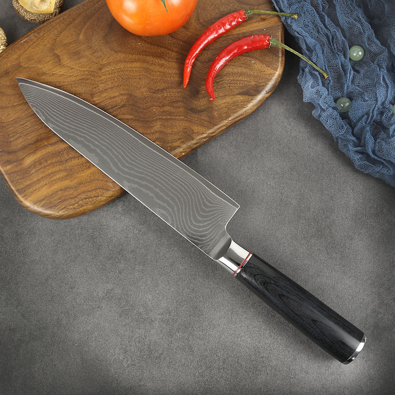 Cross-border Damascus steel knives, 8-inch chef knives, kitchen-specific cooking knives, one-piece consignment details Picture