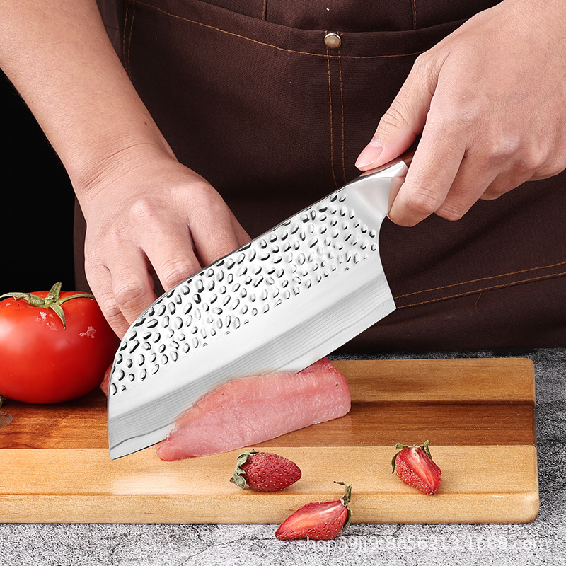 Hand-forged hammer-patterned household kitchen knife, bone-cutting knife, chef-specific folding and cutting kitchen knife, super fast and sharp, fish slicing in two pieces Specification drawing