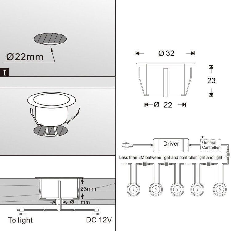 LED IP67 buried light, stainless steel courtyard deck light string, corridor indicator light, villa garden decorative light details Picture