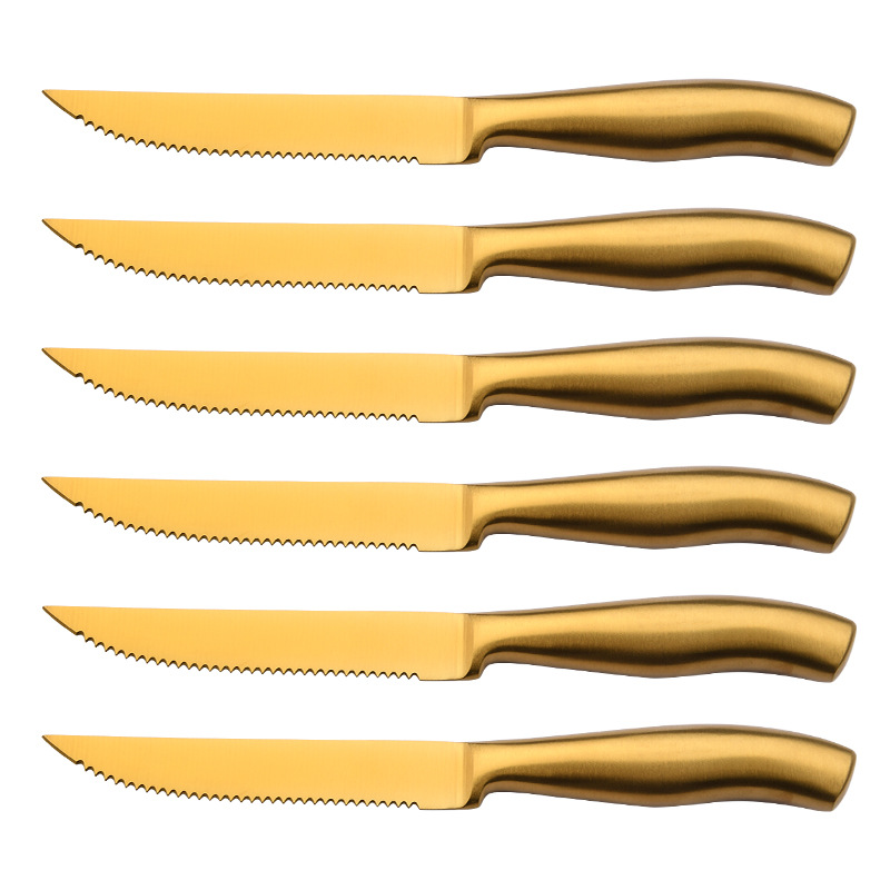 Golden quality stainless steel steak knife, commercial Western-style knife, all-steel chicken and pork chop knife recommendation Item Picture