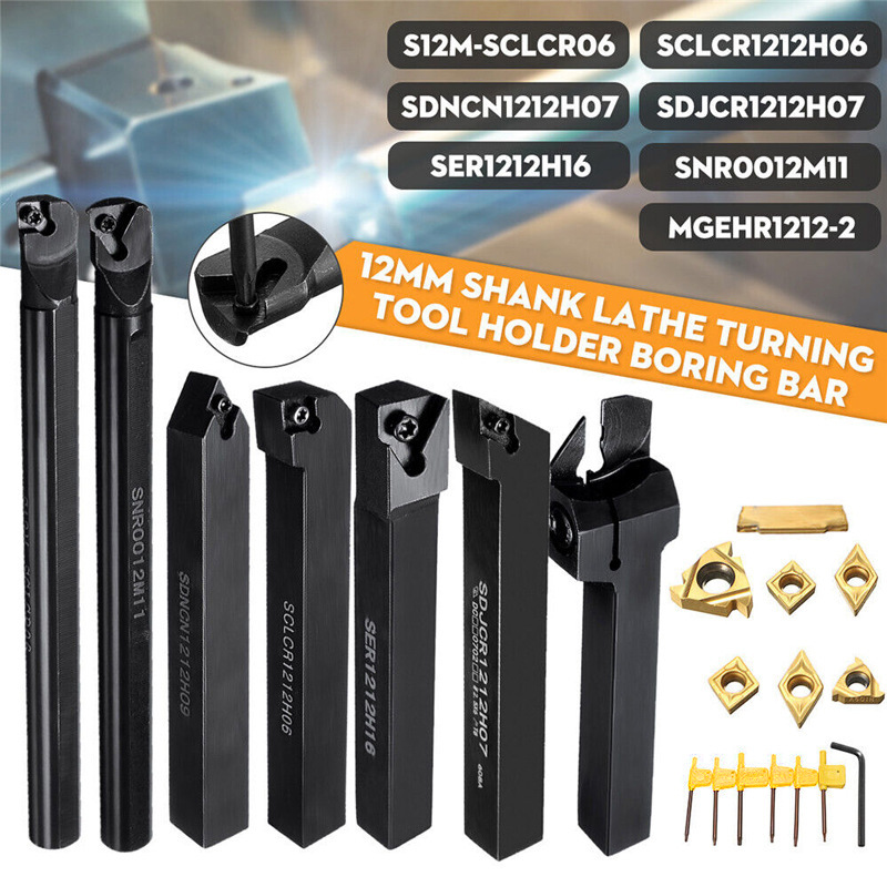 Cross-border best-selling turning tools for foreign trade: 10*10, 12*12, cylindrical turning tools, 7 internal thread tool holders with 7 blades full figure