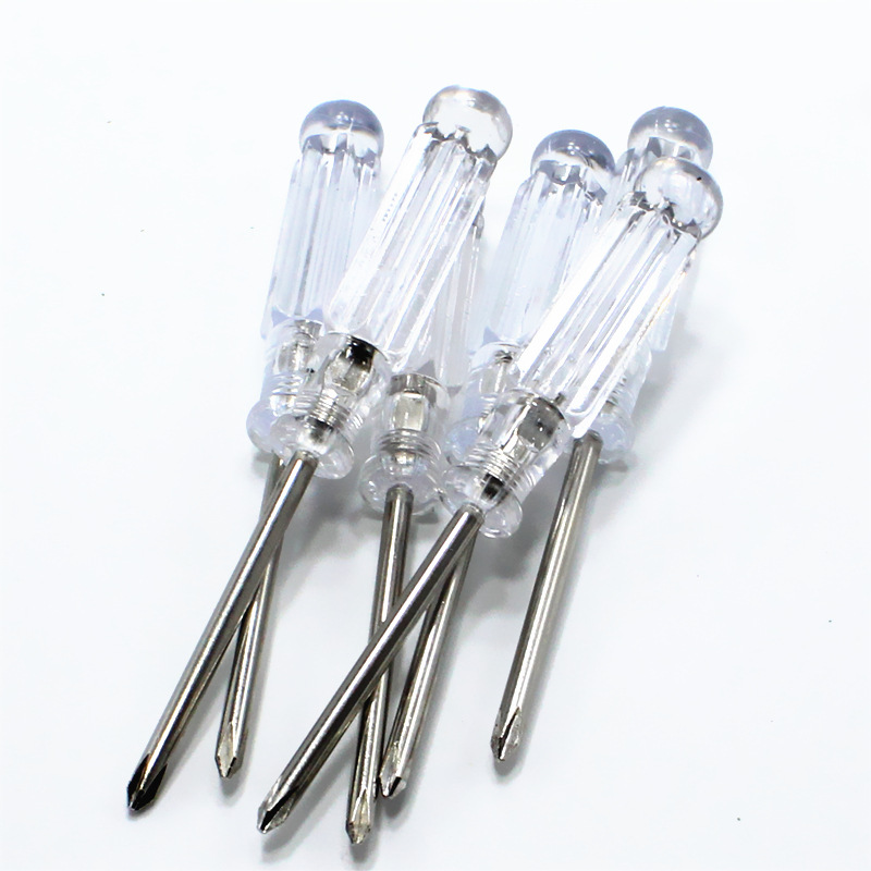 3mm cross-shaped transparent crystal screwdriver, 3mm flat-head screwdriver, screwdriver, small electrical appliances, toys, free gifts Item Picture
