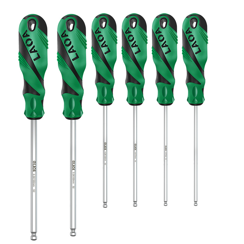 Old A ball head hex socket screwdriver S2 magnetic straight handle round head hex screwdriver 1.5-6.0mm hexagonal screwdriver Application Scenario