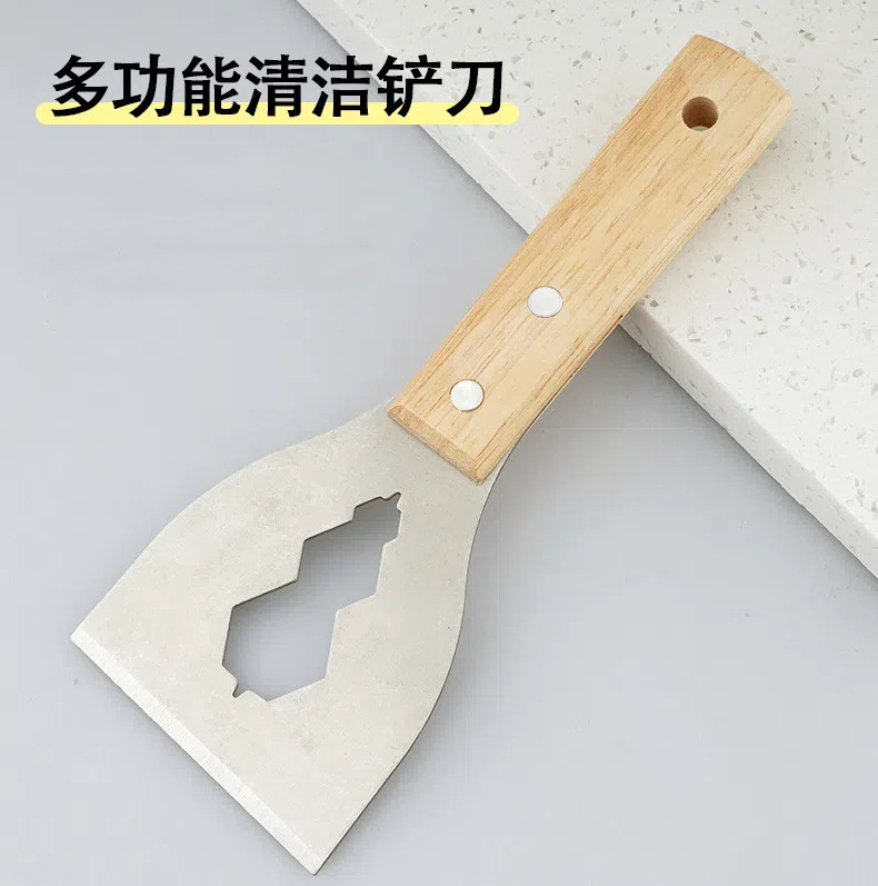 Multi-functional scraper, cleaning knife, stainless steel cement scraper, floor scraping knife, wall plaster scraping tool, heavy-duty small scraper for decoration full figure
