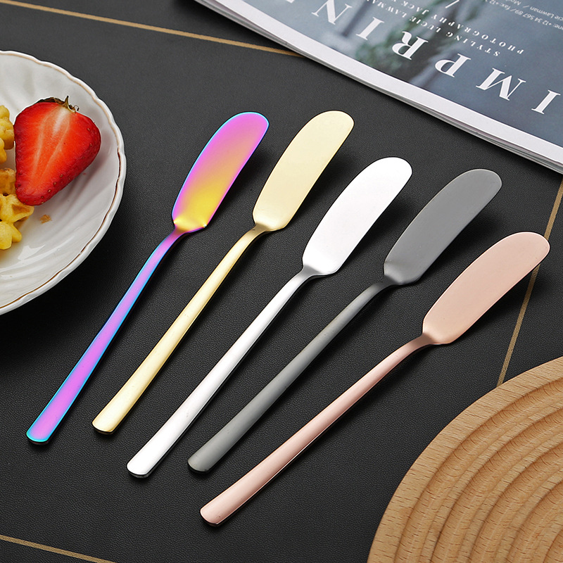 304 stainless steel Korean-style long-handled butter knife, baking cheese spatula, bread jam knife, butter knife, cheese scraper Specification drawing