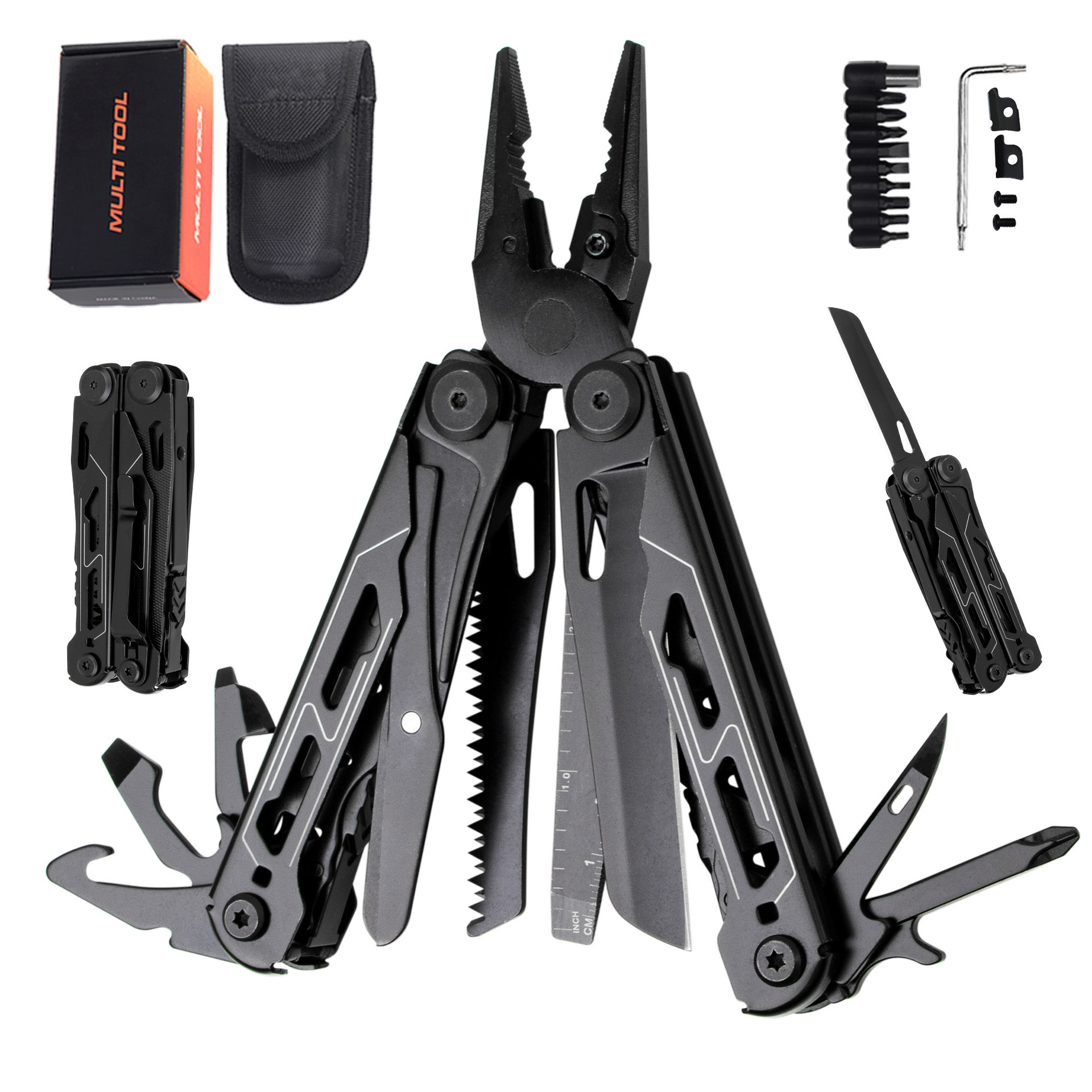 Portable folding multi-functional pliers for cross-border outdoor camping, mountain climbing, hiking and field maintenance undefined