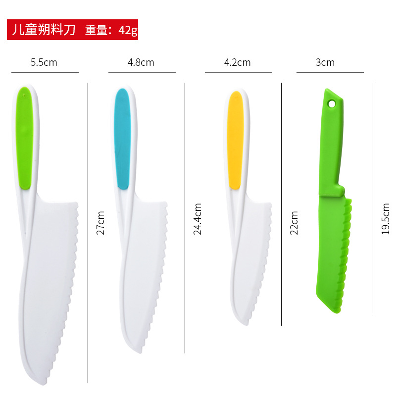 Children's plastic knife for peeling fruits and vegetables, fruit and vegetable knife that won't hurt hands, special fruit toy knife for early education in kindergartens Specification drawing