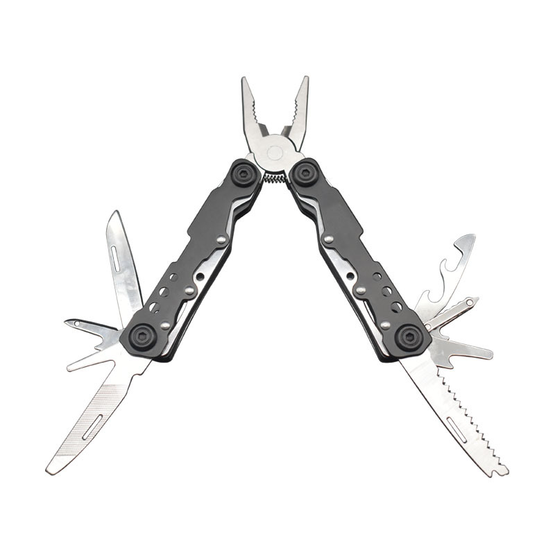 Wholesale in stock of multi-functional pliers with screwdrivers, folding tail locks, outdoor survival multi-purpose tool pliers, portable combination pliers Specification drawing