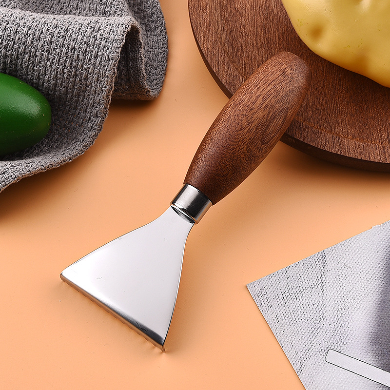 Creative kitchen small tools, small set, wooden handle, stainless steel fish scale, pulp peeling details Picture