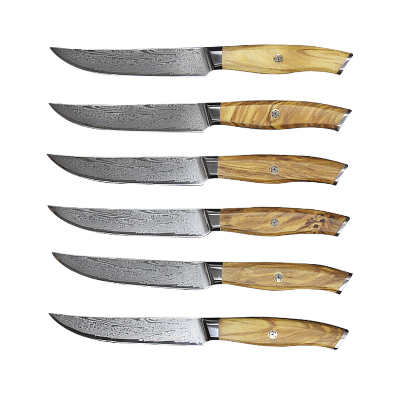 Yangjiang stainless steel steak knife, chef's Western cuisine meat slicer, 73-layer Damascus AUS10 steak knife, dinner knife Item Picture