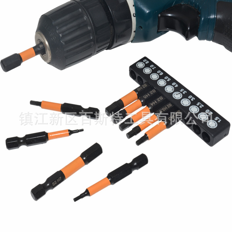 20PC metric and imperial hexagonal screwdriver bit, 50mm hexagonal screwdriver bit, screwdriver bit, S2 material yellow leather bit Item Picture