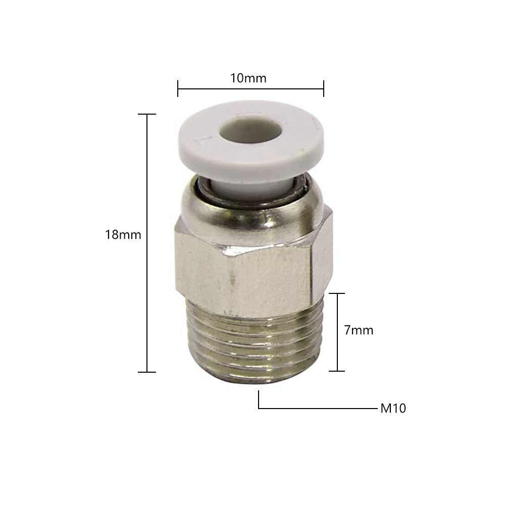 3d printer accessories, PC air pipe threaded straight-through quick connectors, nickel-plated pneumatic connector components, are selling well across the border undefined