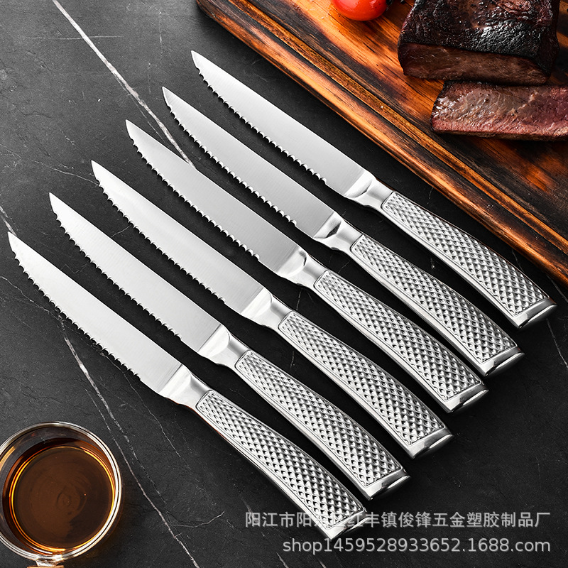 Cross-border Western cuisine Nordic style stainless steel individual packaging steak knife 4.5-inch mirror light steak knife set gift box Specification drawing