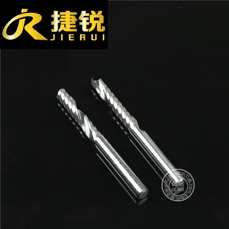 3.175 Single-edge helical milling cutter, computer engraving machine tool, tungsten steel woodworking alloy advertising engraving, density board cutting full figure