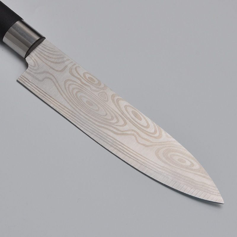 Damascus laser-patterned kitchen knife, all-steel knife, high-end household and dormitory patterned steel cutting tool, a perfect tool for cutting vegetables Specification drawing