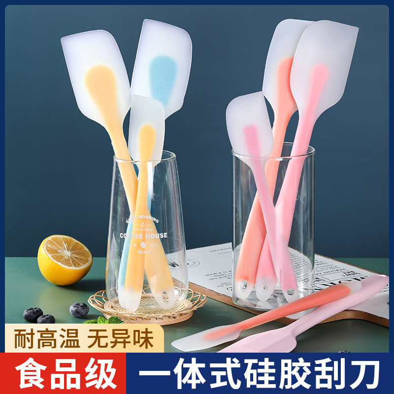 Silicone spatula, one-piece cream spatula, nougat cake scraper, baking tool, high-temperature resistant spatula thumbnail