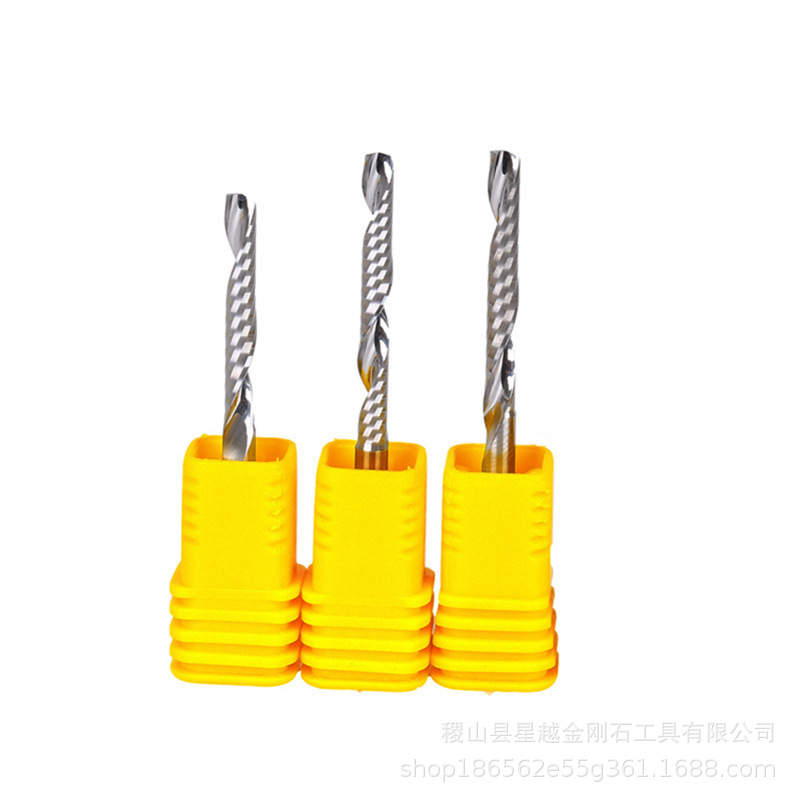 3.175mm polished tungsten steel single-edge helical milling cutter engraving machine, acrylic woodworking 3A grade cutting knife engraving knife Item Picture