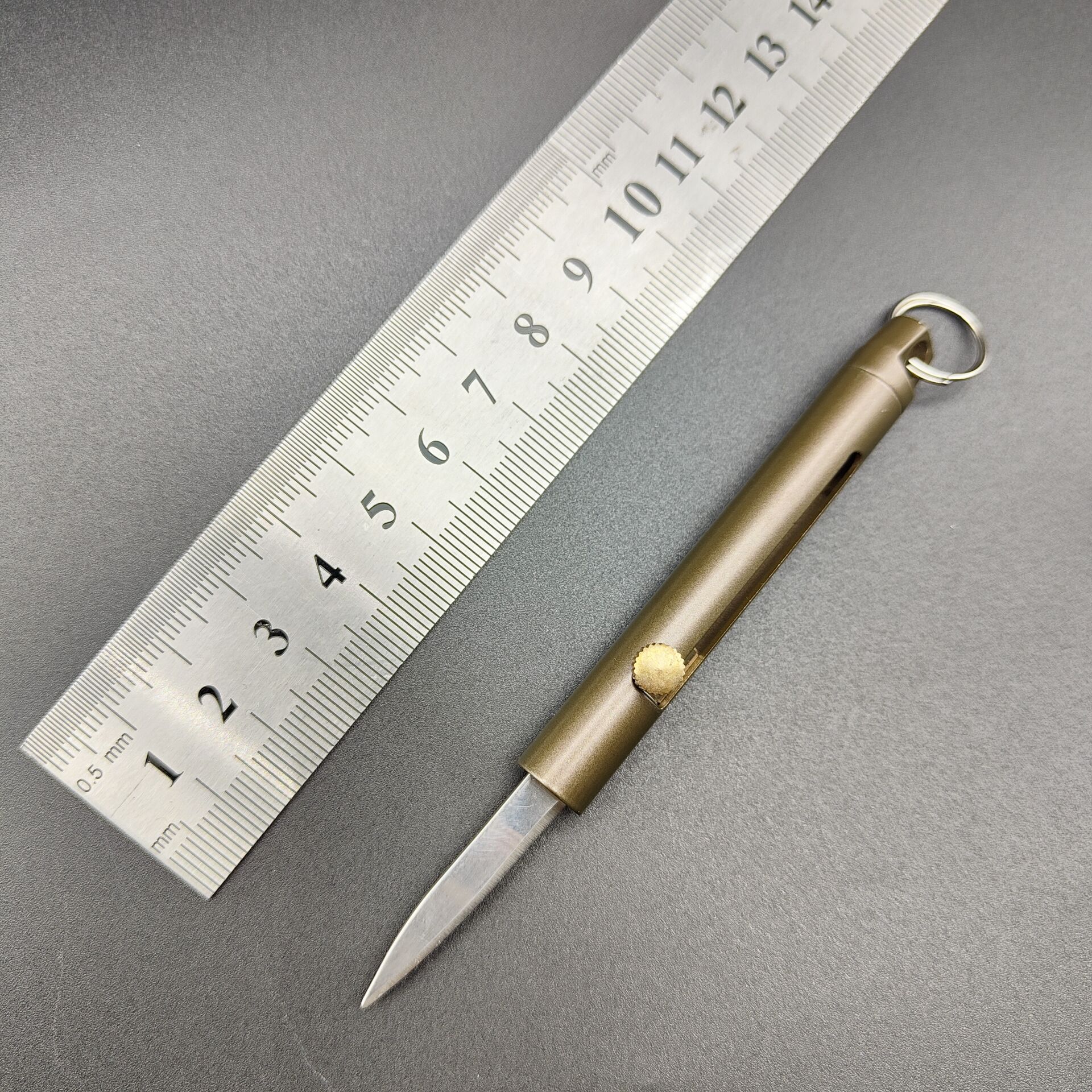 EDC mini knife, portable telescopic knife, keychain pendant, gift, self-defense knife, key knife, dismantling express delivery tool undefined