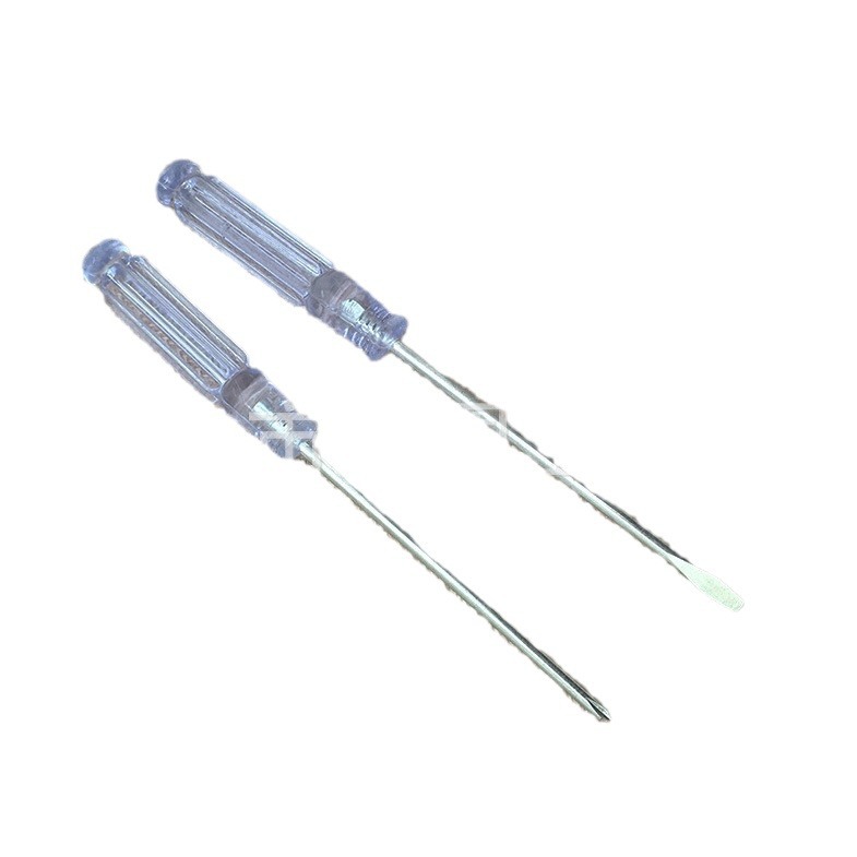 Mini screwdriver, cross-shaped flat-head small black screwdriver with transparent handle Item Picture