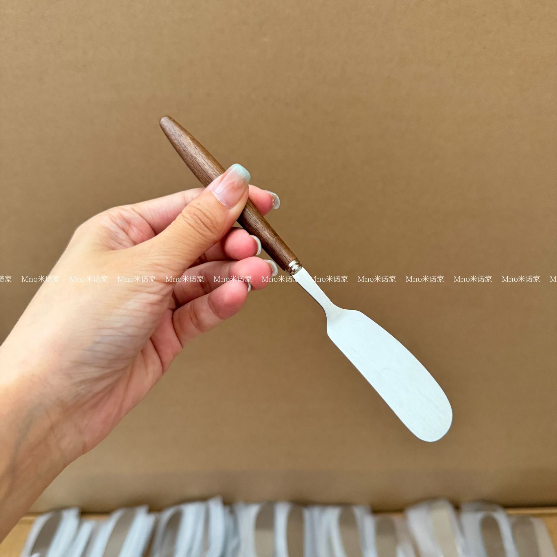 Minojia 304 stainless steel walnut butter spatula, jam spatula, cheese spatula, cream spatula, avocado knife details Picture